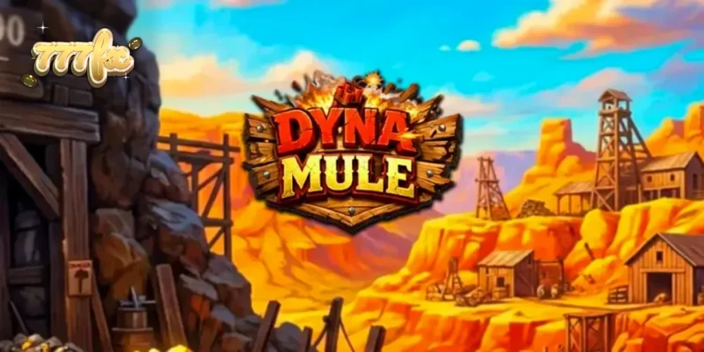 Dyna Mule سلاٹ گیم کا ایک منظر جس میں کان کنی کے اوزار اور دھماکہ خیز مواد دکھایا گیا ہے